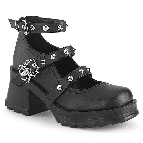 demonia Bratty-30 Black Vegan Leather