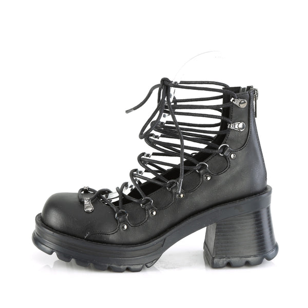 Demonia Bratty-32 Black Vegan Leather