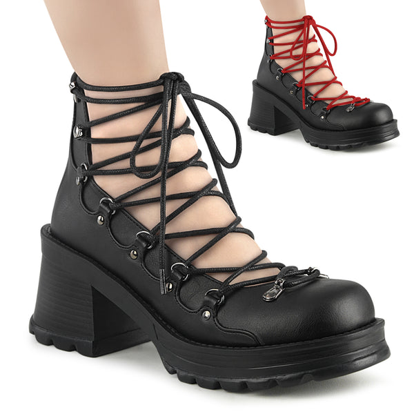 demonia Bratty-32 Black Vegan Leather