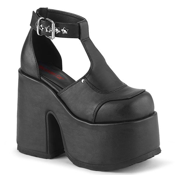 demonia Camel-103 Black Vegan Leather