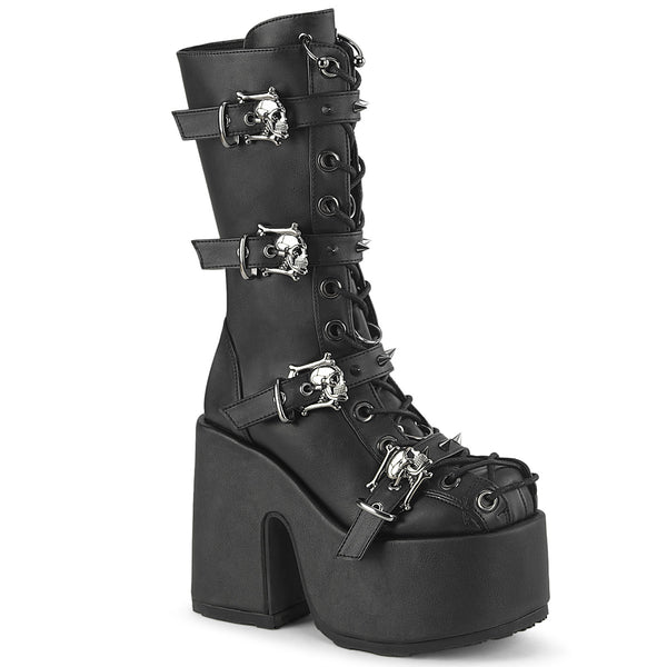 demonia Camel-115 Black Vegan Leather