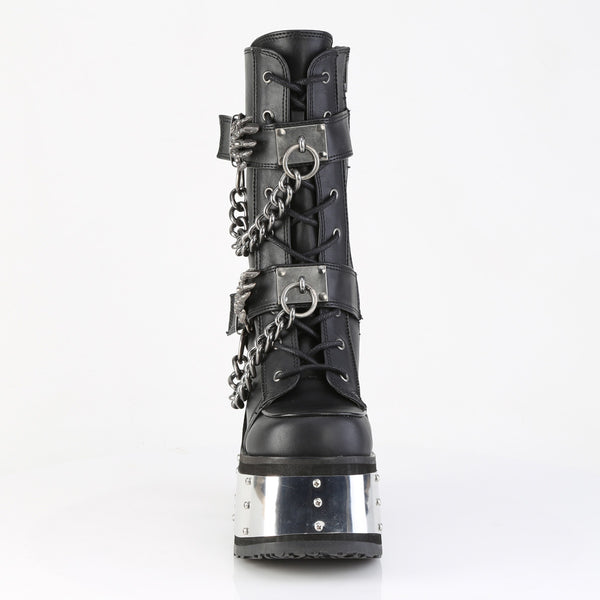 Demonia Camel-120 Black Vegan Leather