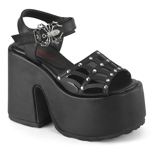 demonia Camel-17 Black Vegan Leather