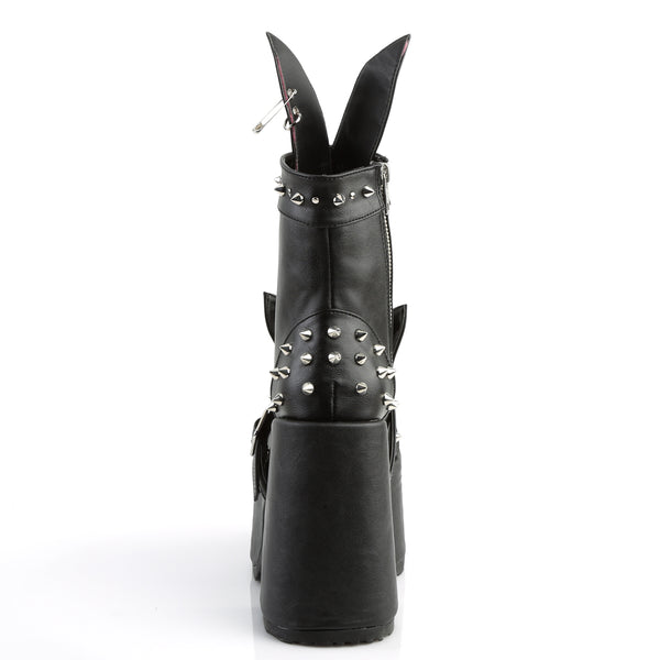 Demonia Camel-202 Black Vegan Leather