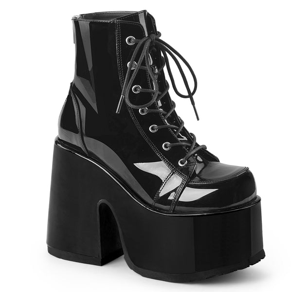 demonia Camel-203 Black Patent