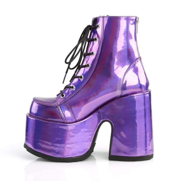 Demonia Camel-203 Purple Hologram Vegan Leather