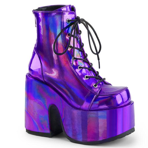 demonia Camel-203 Purple Hologram Vegan Leather