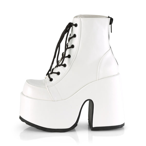 Demonia Camel-203 White Vegan Leather
