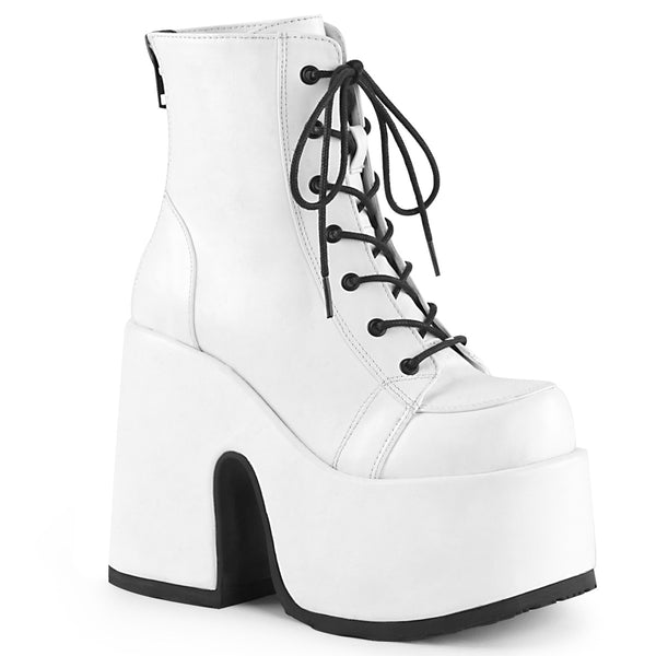 demonia Camel-203 White Vegan Leather