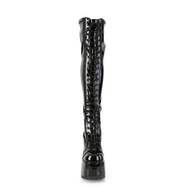 Demonia Camel-300 Black Str Patent