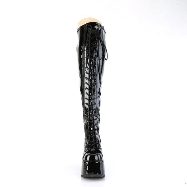 Demonia Camel-300WC Black Stretch Patent