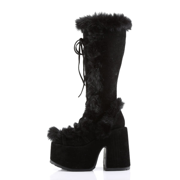 Demonia Camel-311 Black Vegan Suede