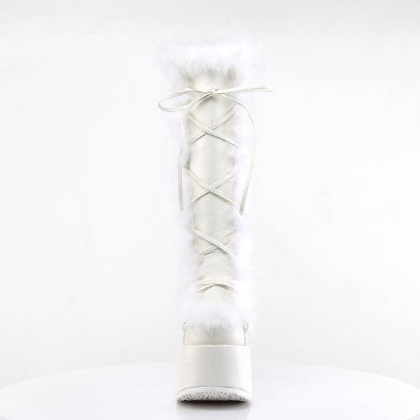 Demonia Camel-311 White Vegan Leather