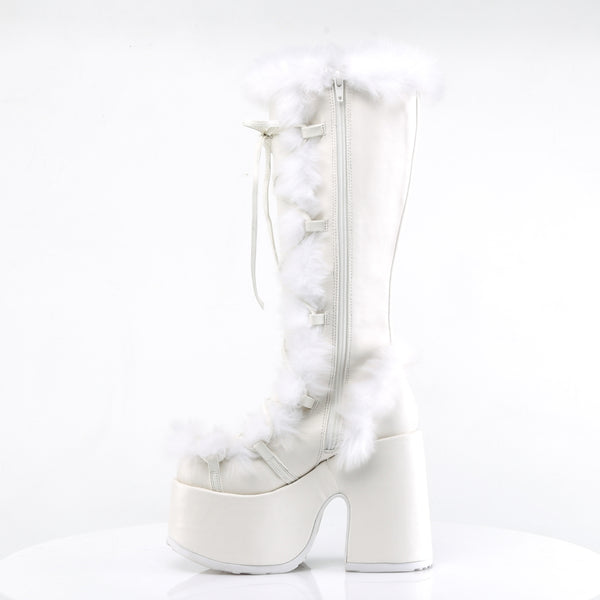 Demonia Camel-311 White Vegan Leather