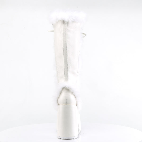 Demonia Camel-311 White Vegan Leather