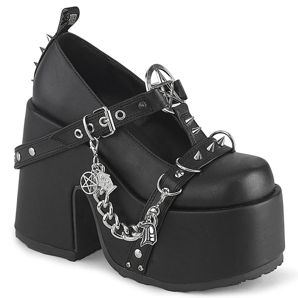 demonia Camel-33 Black Vegan Leather