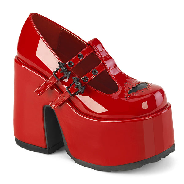 demonia Camel-55 Red Patent