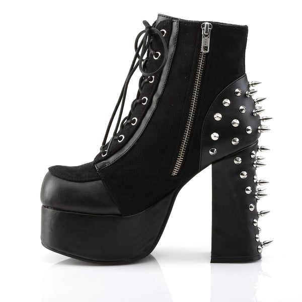 Demonia Charade-100 Black Vegan Leather-Suede