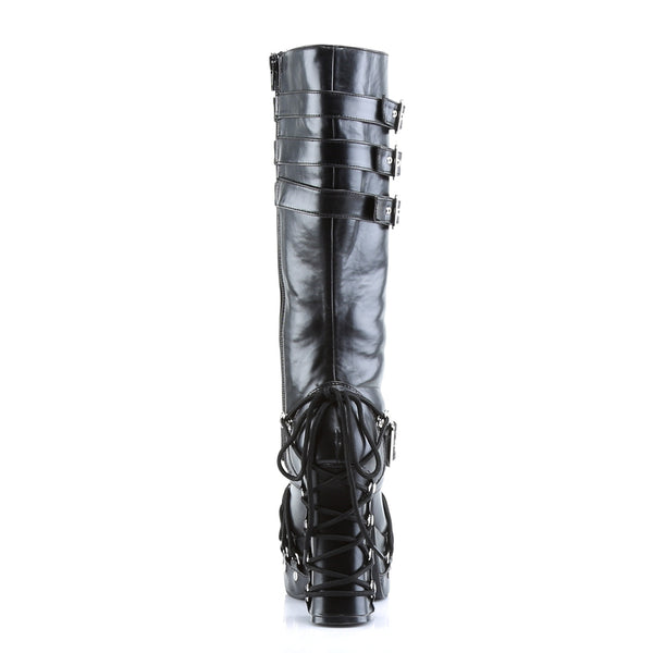 Demonia Charade-206 Black Vegan Leather