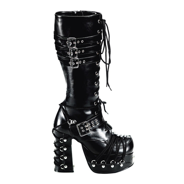 demonia Charade-206 Black Vegan Leather