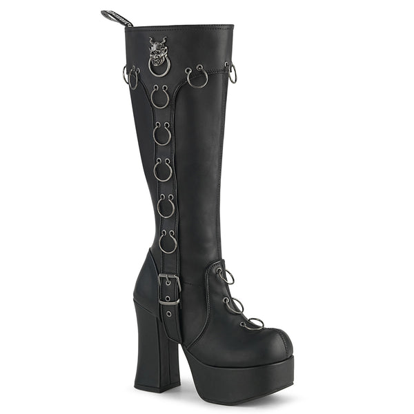 demonia Charade-211 Black Vegan Leather