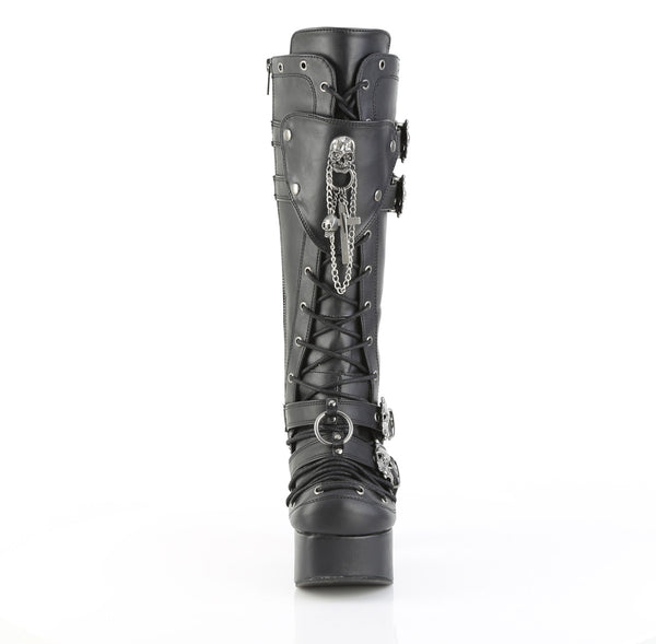 Demonia Charade-230 Black Vegan Leather