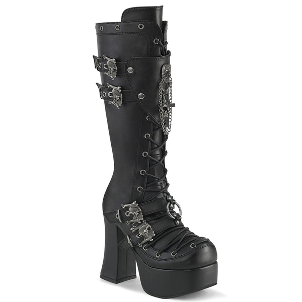 demonia Charade-230 Black Vegan Leather