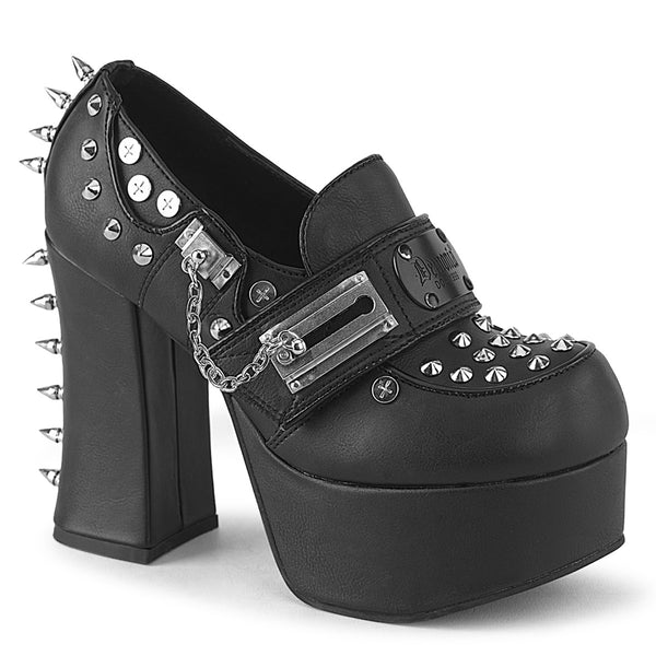 demonia Charade-32 Black Vegan Leather