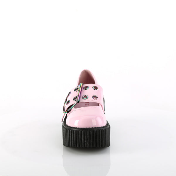 Demonia Creeper-230 Baby Pink Holo Patent