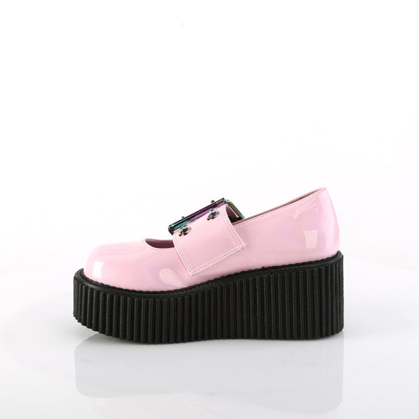 Demonia Creeper-230 Baby Pink Holo Patent