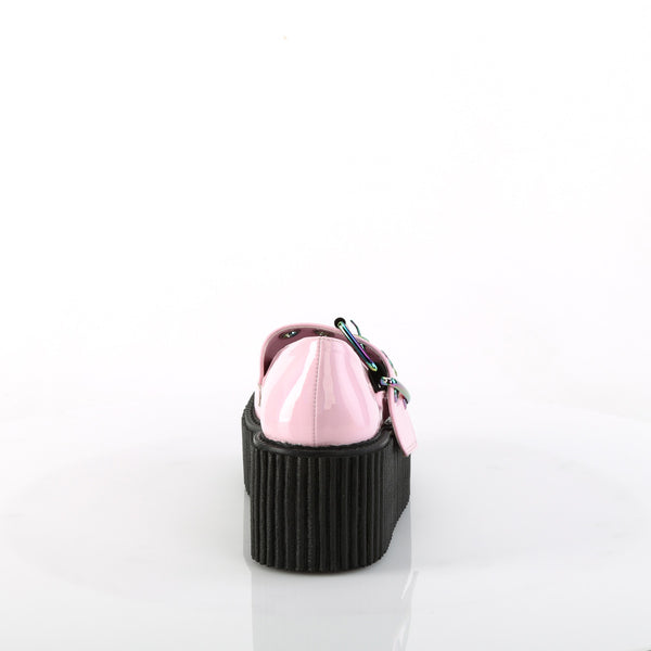 Demonia Creeper-230 Baby Pink Holo Patent