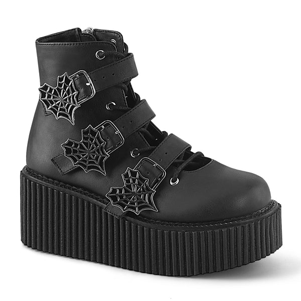 demonia Creeper-260 Black Vegan Leather