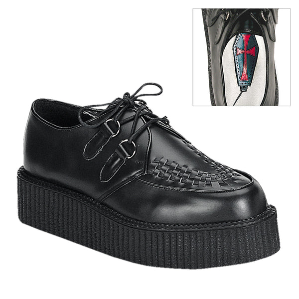 demonia Creeper-402 Black Leather