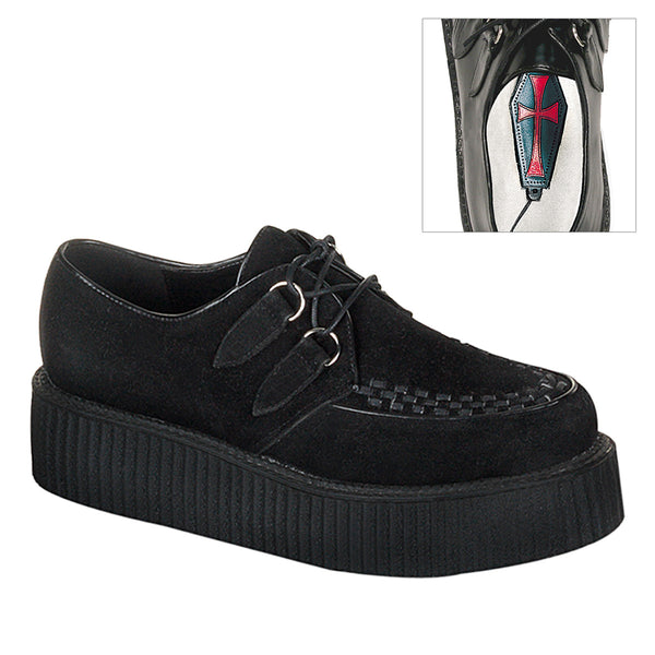 demonia Creeper-402S Black Suede