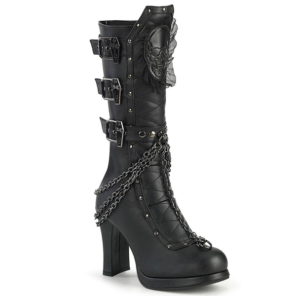 demonia Crypto-67 Black Vegan Leather