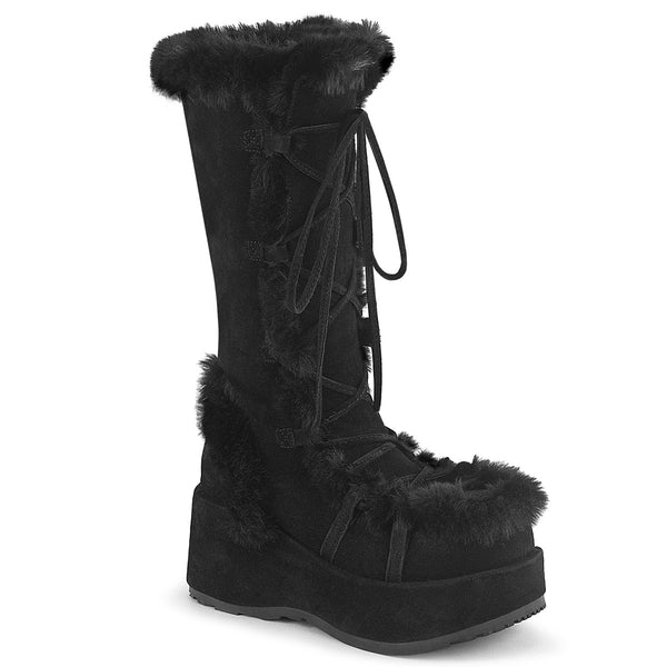 demonia Cubby-311 Black Vegan Suede