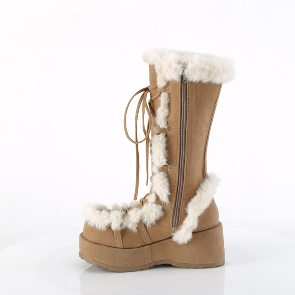 Demonia Cubby-311 Camel Vegan Suede