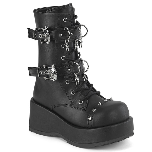 demonia Cubby-54 Black Vegan Leather
