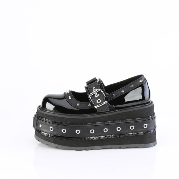 Demonia Damned-20 Black Patent-Vegan Leather