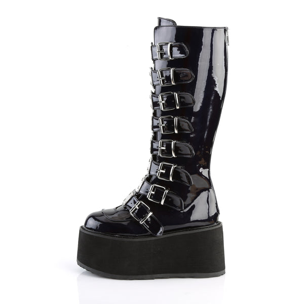 Demonia Damned-318 Black Hologram Vegan Leather