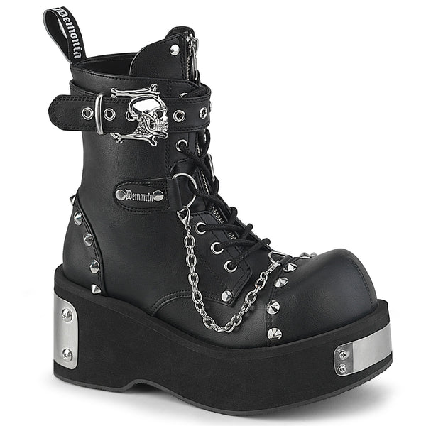 demonia Dank-57 Black Vegan Leather