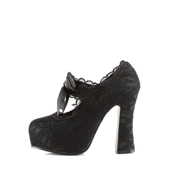 Demonia Demon-11 Black Satin-Black Lace
