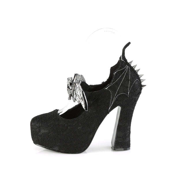 Demonia Demon-18 Black Satin-Black Lace