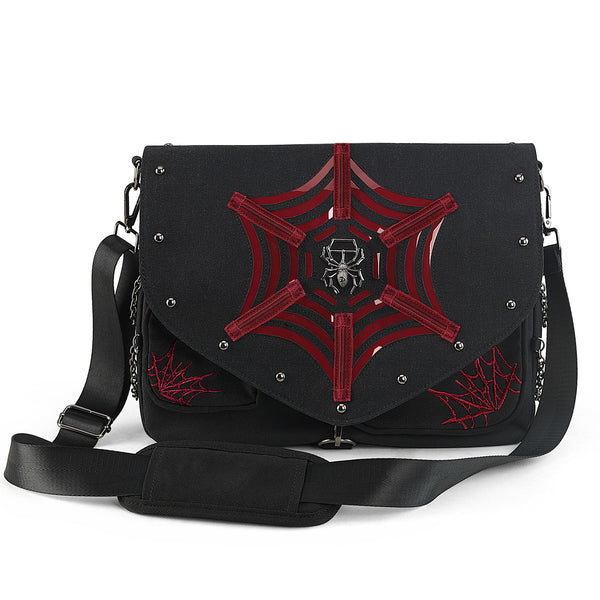 demonia Demonia Canvas Messenger Bag Black/Red