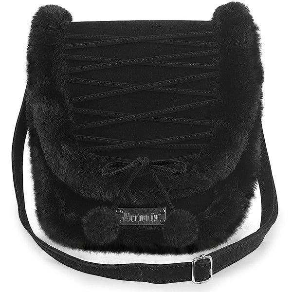 demonia Demonia Faux Fur Crossbody Bag Black