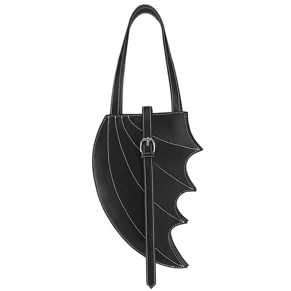 demonia Demonia Faux Leather Batwing Handbag Black