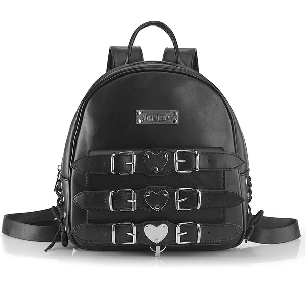demonia Demonia Vegan Leather Mini Backpack Black