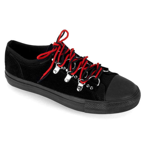 demonia Deviant-05 Black Canvas-Suede