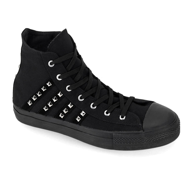 demonia Deviant-103 Black Canvas-Suede