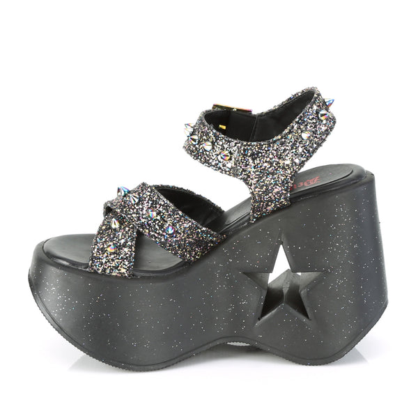 Demonia Dynamite-02 Black Multi Glitter